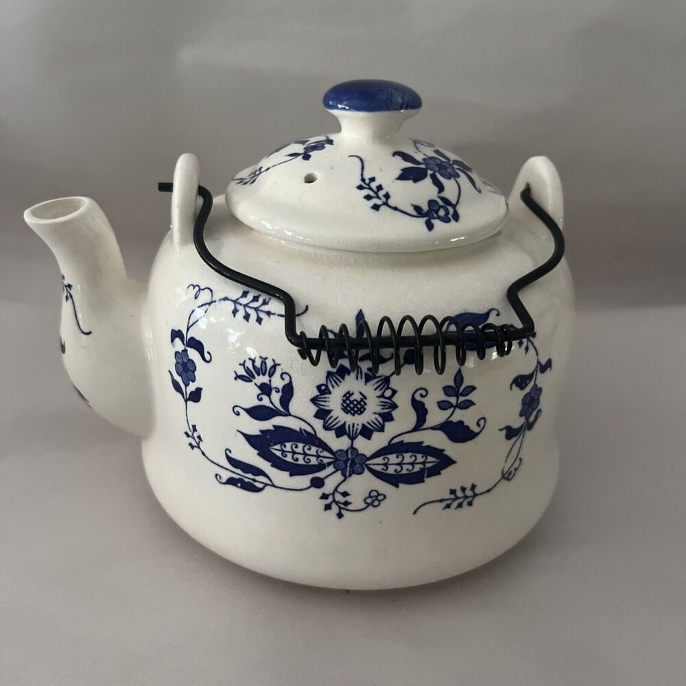 Vintage Blue Porcelain Teapot NEVCO MADE IN JAPAN